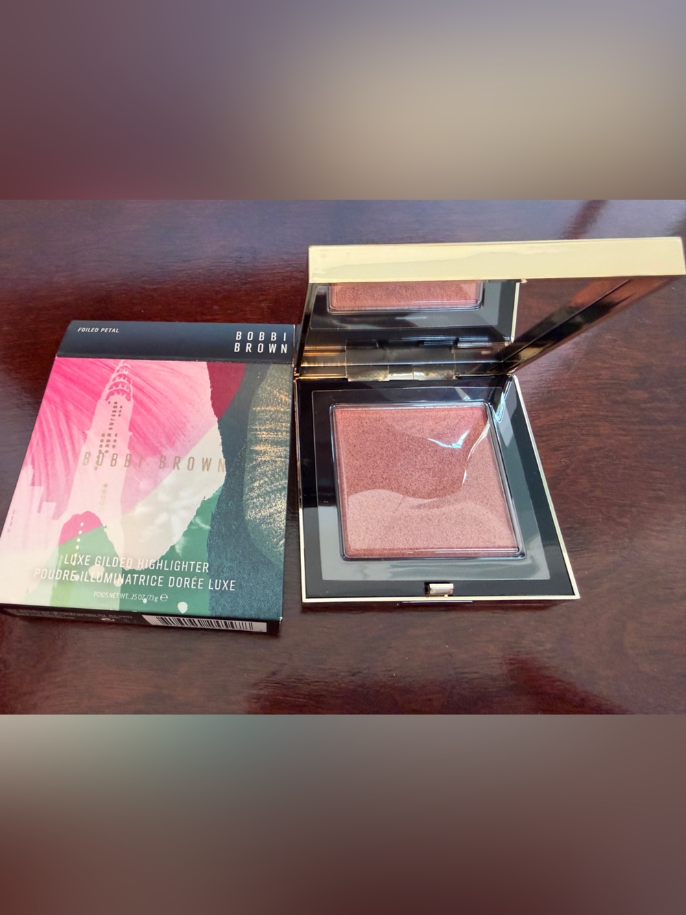 NIB bobbi brown LUXE GILDED highlighter foiled petal